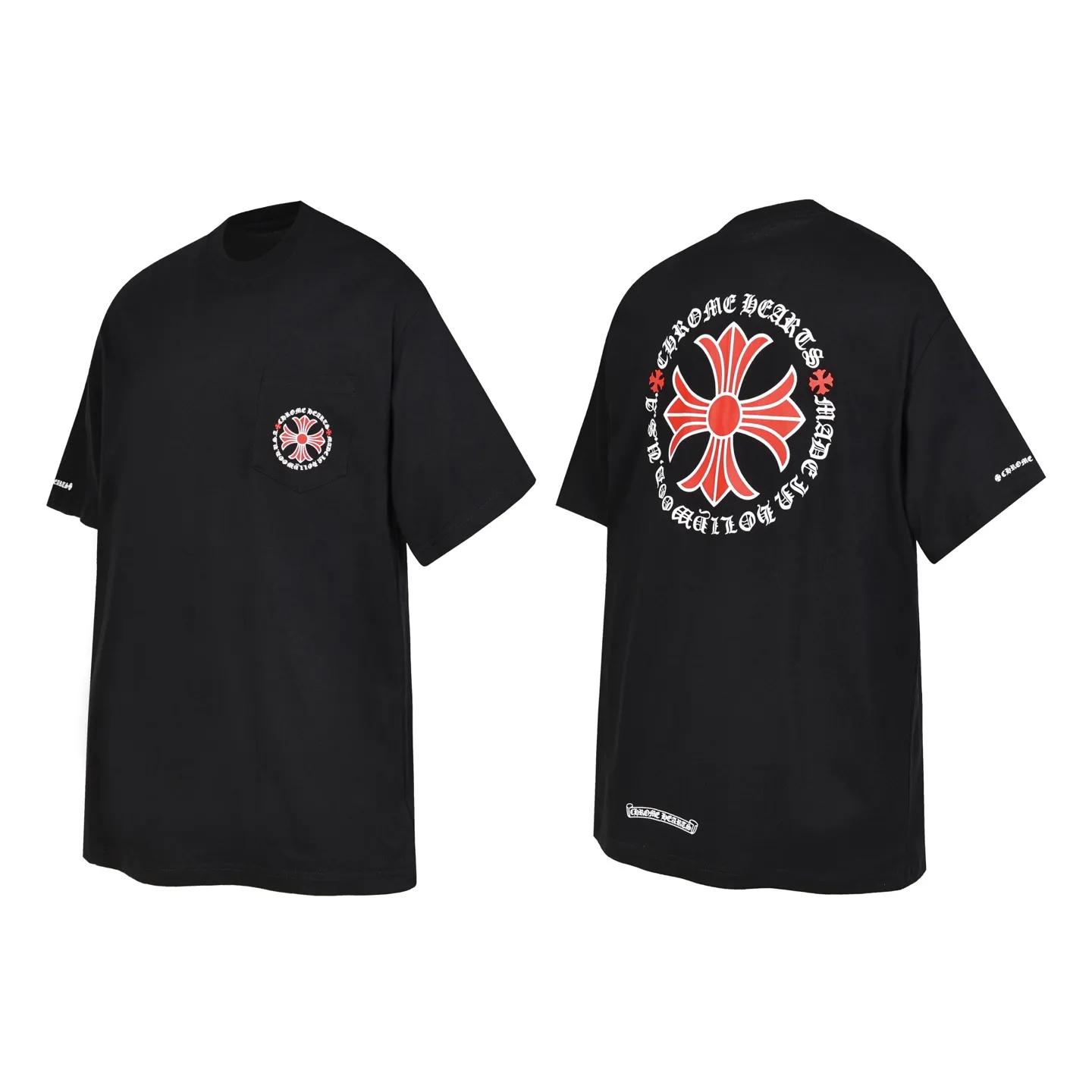 P150 Cross-border running quantity model, please do not place an order if you are pursuing quality - Chrome Hearts/Chrome Heart Cross Sanskrit short-sleeved T-shirt - High weight, high density and high quality. The wool is soft, delicate and skin-friendly. It feels soft and silky. It has excellent warmth and skin-friendly properties. - Customized weaving and dyeing, no color difference. No matter the fabric or workmanship details, it is better than the ordinary version on the market. -Colour: black white -Size: S M L XL